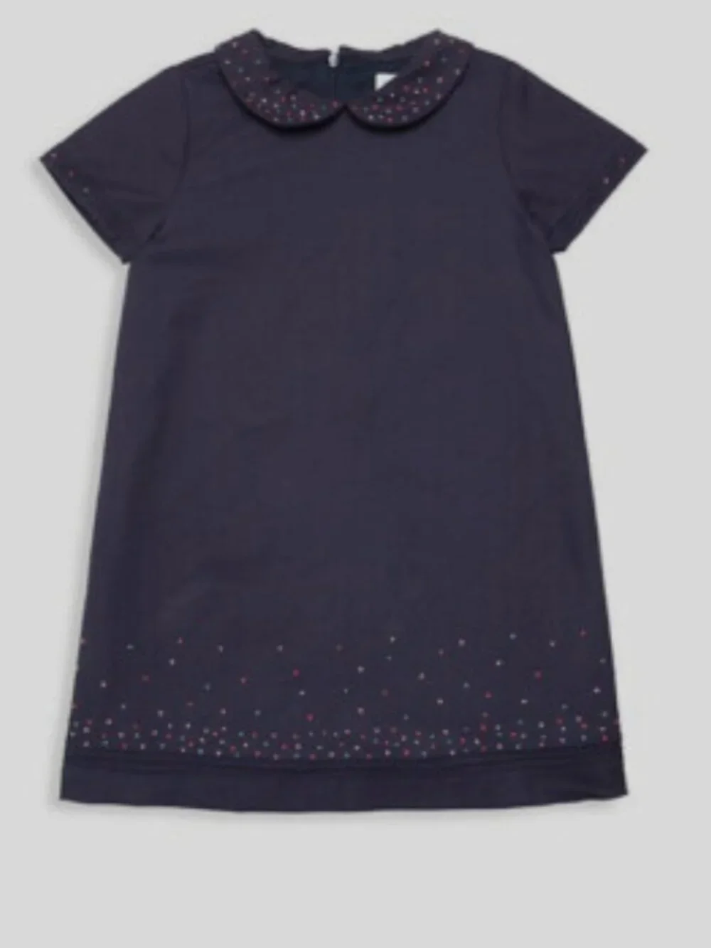 Luli & Me, baby girl's size 18M, navy short sleeve confetti A-line, lined dress.